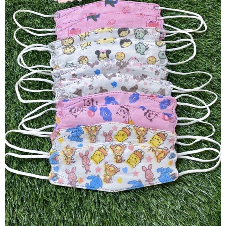 10Pcs Masker mulut Anak KF94 EVO MOTIF LUCU 4PLY Tebal Premium IMPORT Quality IDOL KPOP BTS