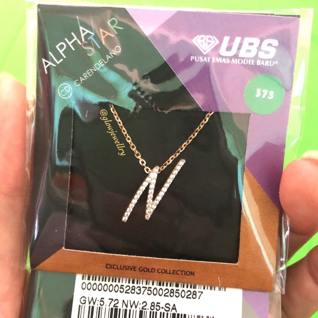 Kalung Huruf Alpha Star White UBS - N
