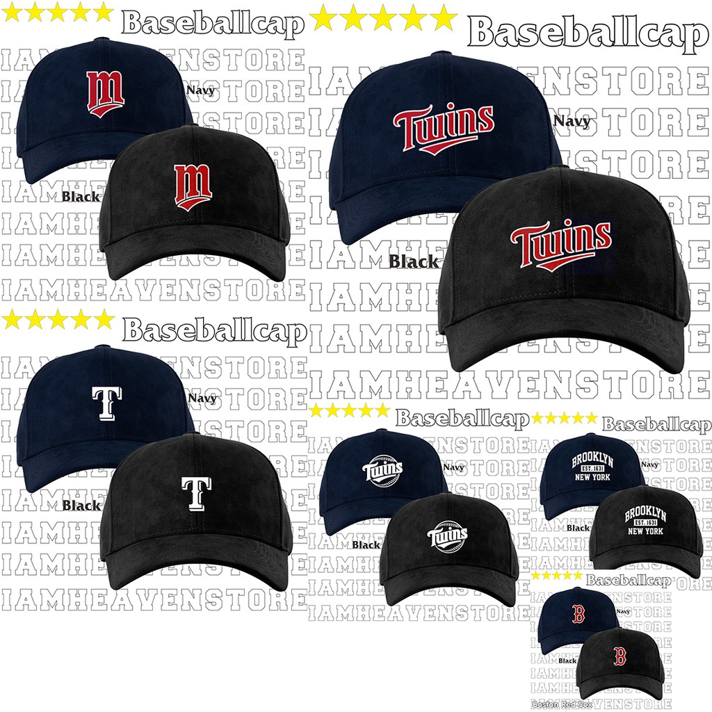 Topi Gaya Korea MLB Twins Topi Baseball Baseballcap Initial Huruf Teks Timbul All Size