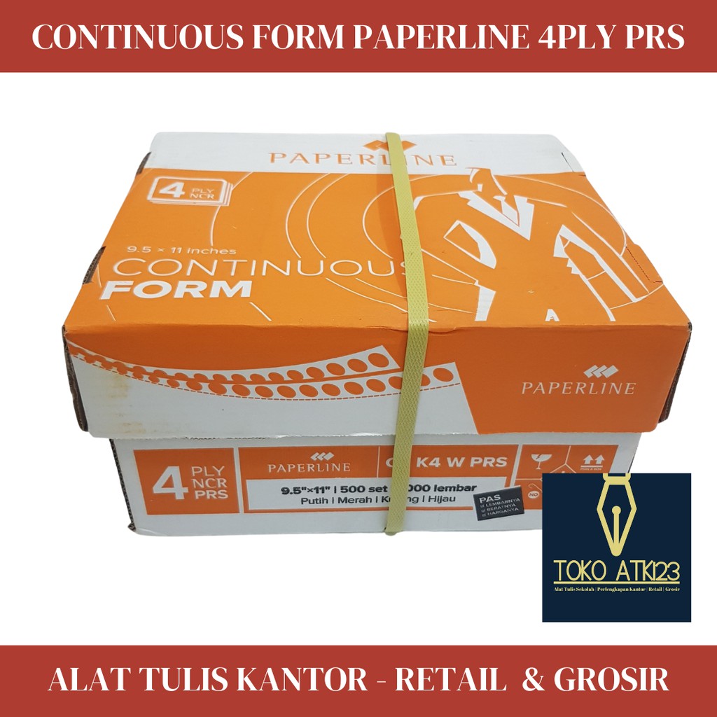 Continuous Form Paperline Uk. 9,5&quot; x 11&quot; : 2 Rangkap 4 (4 Ply) PRS