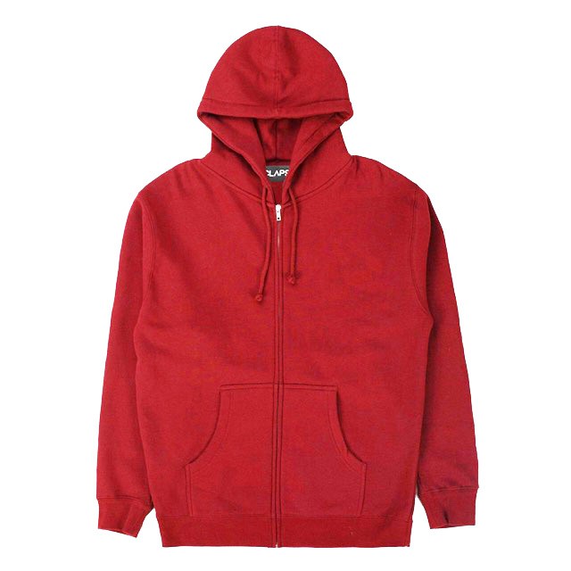 CLAPS - Red Basic Zipper Hoodie (Hoodie Polos Dewasa)