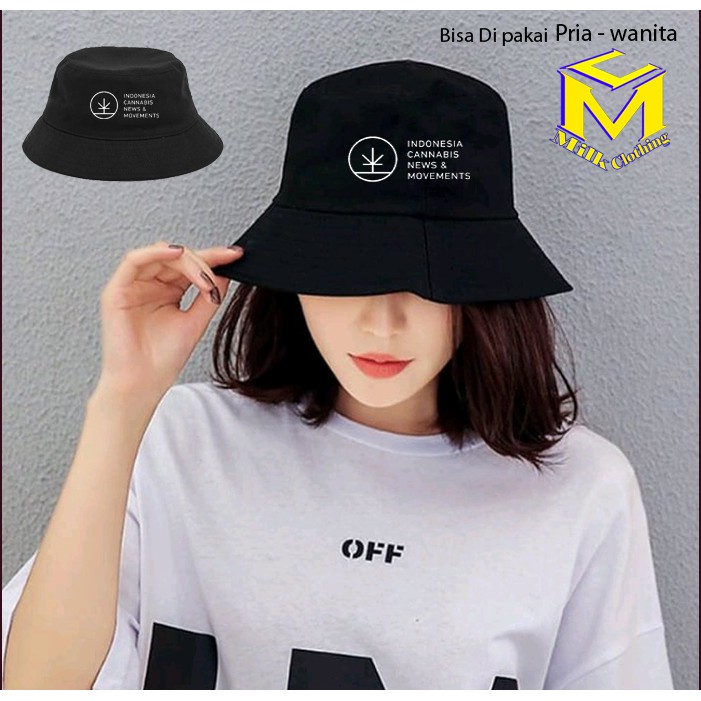 TOPI BUCKET HAT INDONESIA CANNABIS LGN - MILK CLOTHING