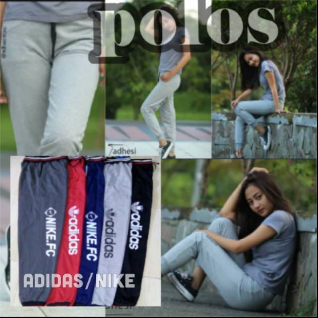 Celana joger sport trening bahan tebal niike adiidas polos standar dewasa