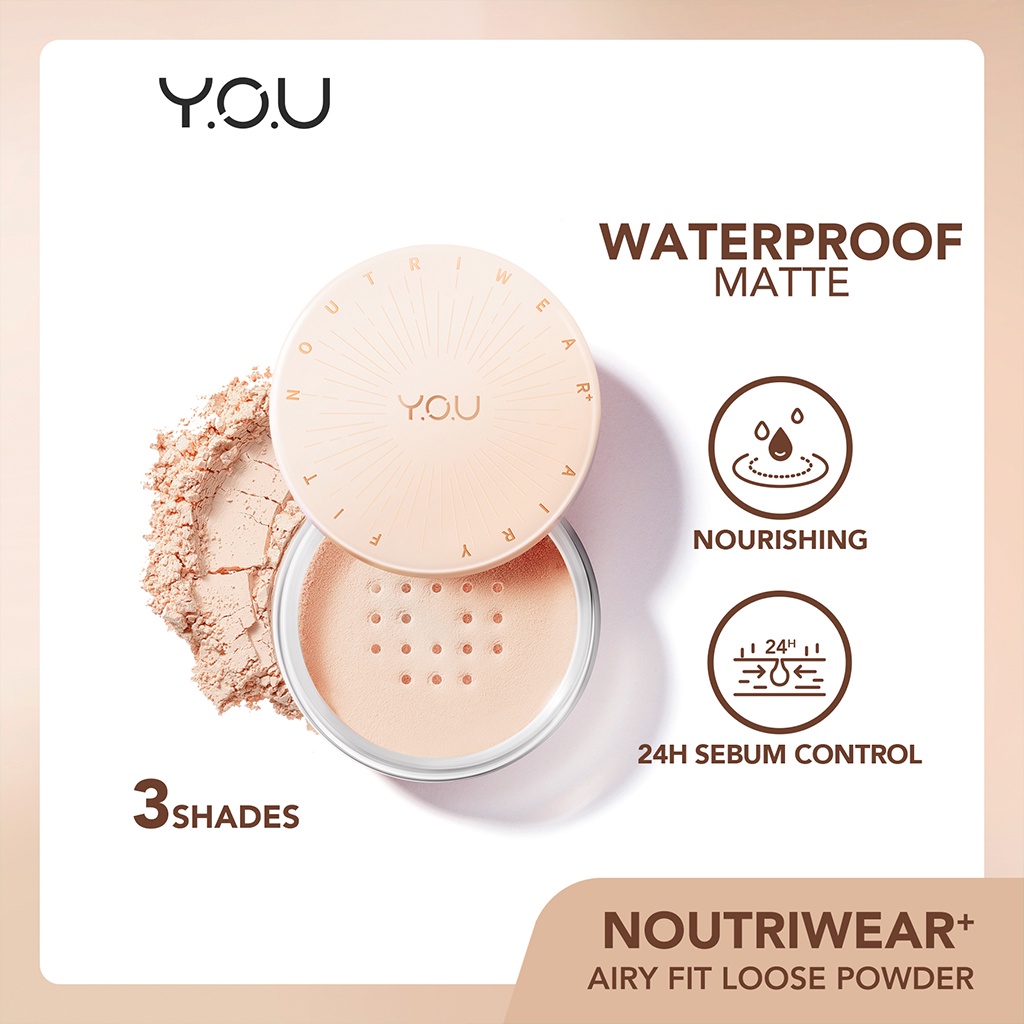 YOU NoutriWear+ Airy Fit Loose Powder [Nourishing | Oil-control Hingga 24 Jam | Tahan Lama | Tahan Air]