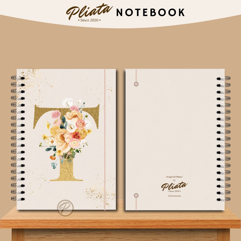 PLIATA NOTEBOOK SPIRAL - GOLD P-T - Softcover Doft Aesthetic Book Buku Tulis