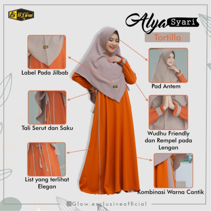 Ready Gamis Set Exclusive Alya Syari Glow Exclusive