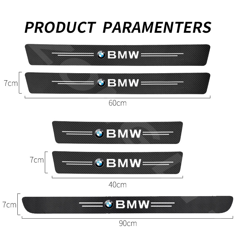 Bmw 9Pcs Stiker Pintu Mobil Carbon Fiber Sill Protection Auto Tahan Gores Anti Slip Untuk F10 F30 E39 E60 X1 E84 E36 E46 E30 E90 F48 F25 X3 E83 X5 F15