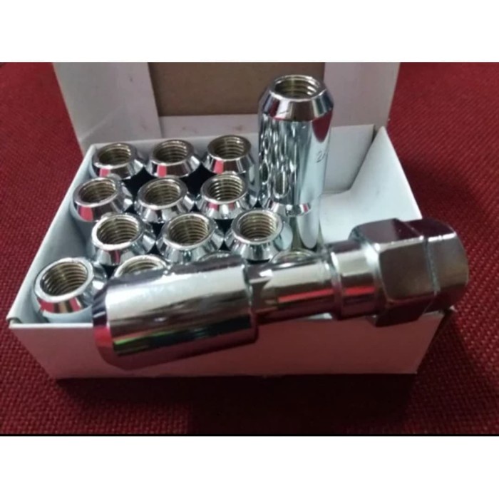 Lug Nut Baut Mur Roda Seneka Chrome Untuk Velg Mobil Lubang Kecil
