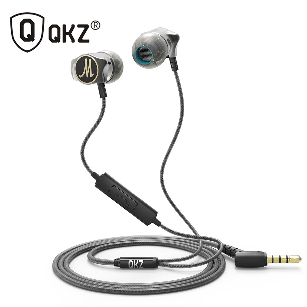 Stereo Bass In-Ear Earphones with Microphone - QKZ-DM7 - KZSK14BK Black