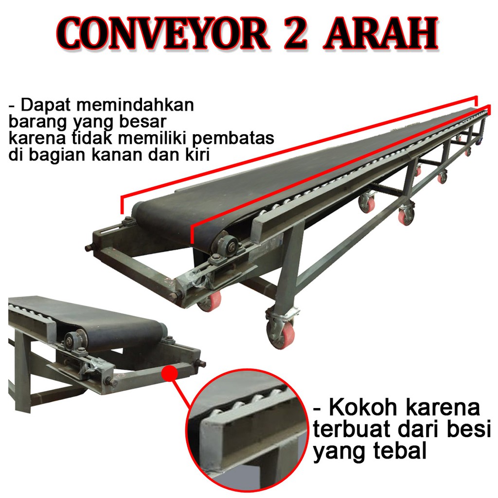 Jual Conveyor Belt / Mesin Konveyor Alat Pemindah Barang 2 Arah
