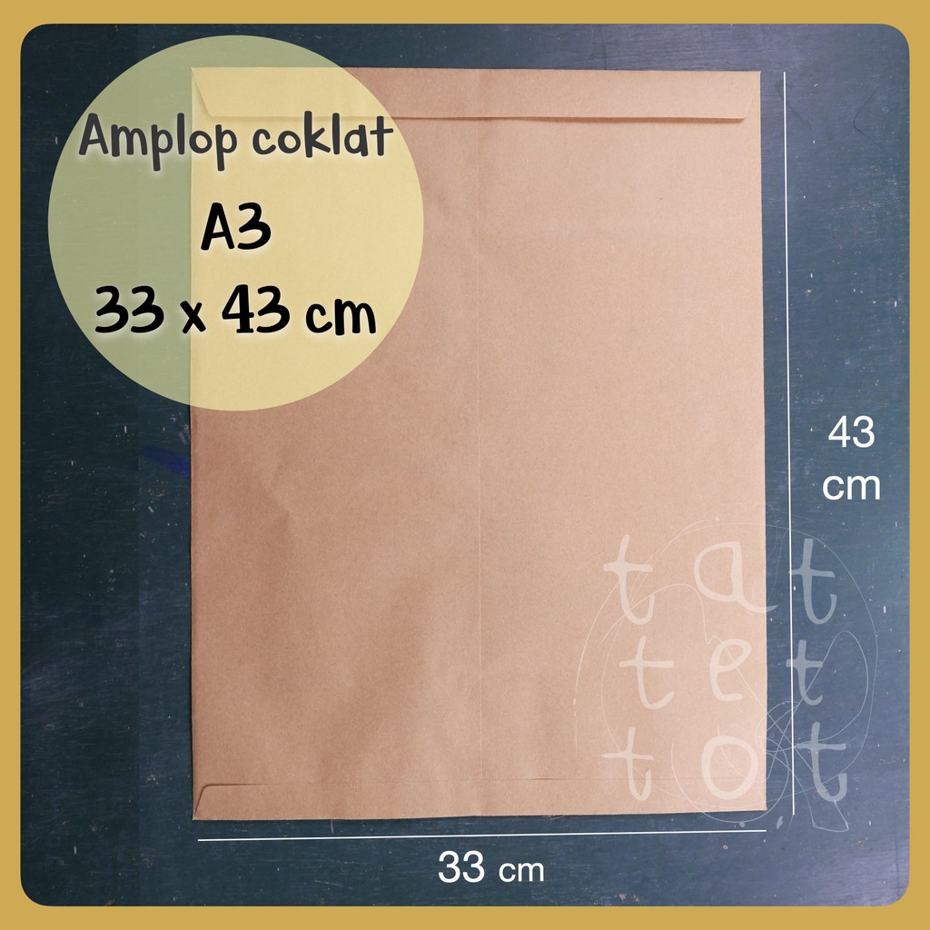 Amplop Coklat Kecil Sedang Besar Kabinet Super F4 A3 Non Lem Isi 50 Lembar
