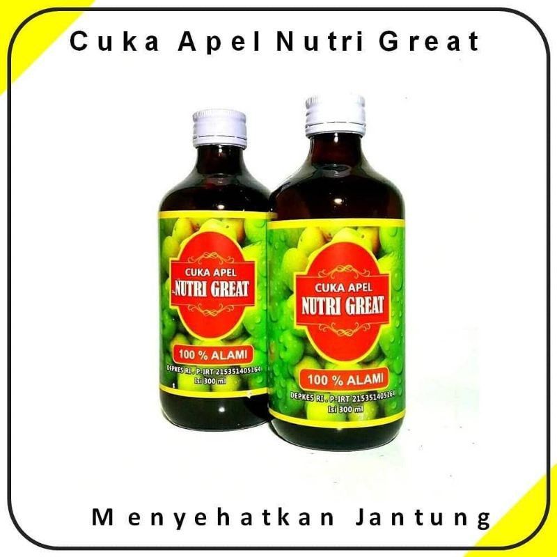 Cuka Apel Nutri Great 300ml ORIGINAL - Cuka Apel 100% ASLI 300 ml