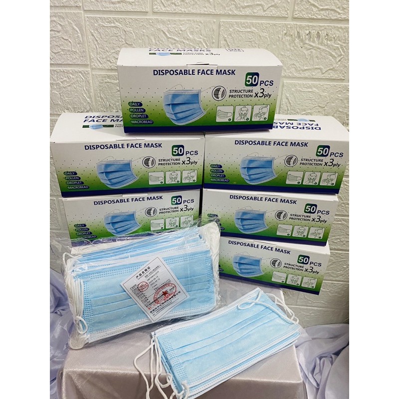 Masker  | Masker 3-Ply | Masker Anti Debu 1BOX ISI 50PC DISPOSABLE