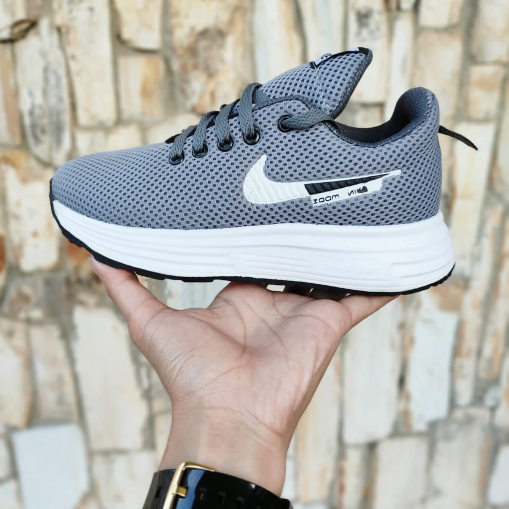 PROMO//SEPATU NIKE ZOOM ANAK TERBARU HITAM PUTIH / SEPATU SNEAKERS IMPORT SEKOLAH HITAM
