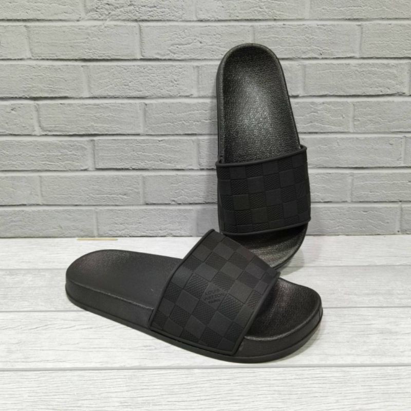 sandal import pria full black size 40-44 grade original