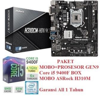 Paket Intel Core i5 9400F + Motherboard ASRock + RAM 16GB 8GBx2