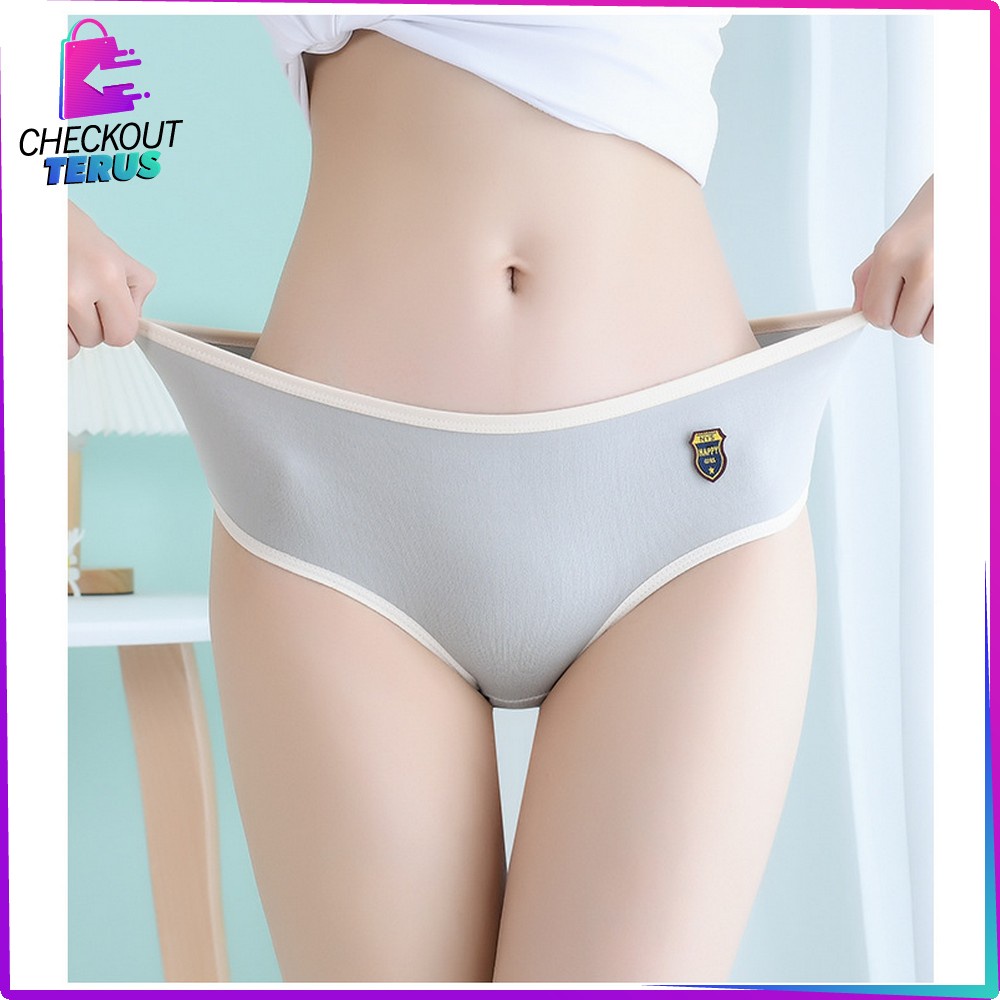 CT P135 Celana Dalam Fashion Wanita Bahan Katun Halus CD Wanita Pendek Panties Segitiga Kolor Wanita Impor