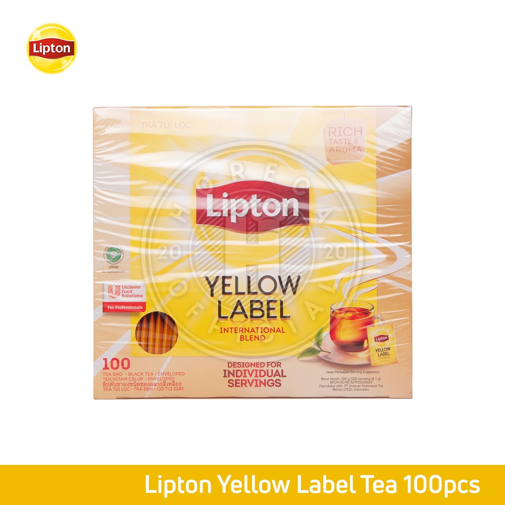 

LIPTON YELLOW LABEL TEA BAG ENVELOPE 100PCS / TEH CELUP KEMASAN 2GRAM 100PCS