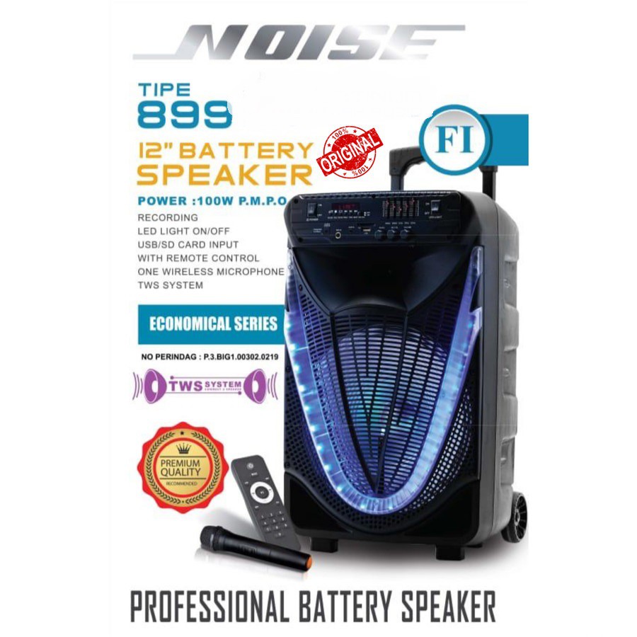 Speaker Portable Meeting Wireless 12 inch NOISE 899FI noise 899 F1 899fi ORIGINAL 12 inch