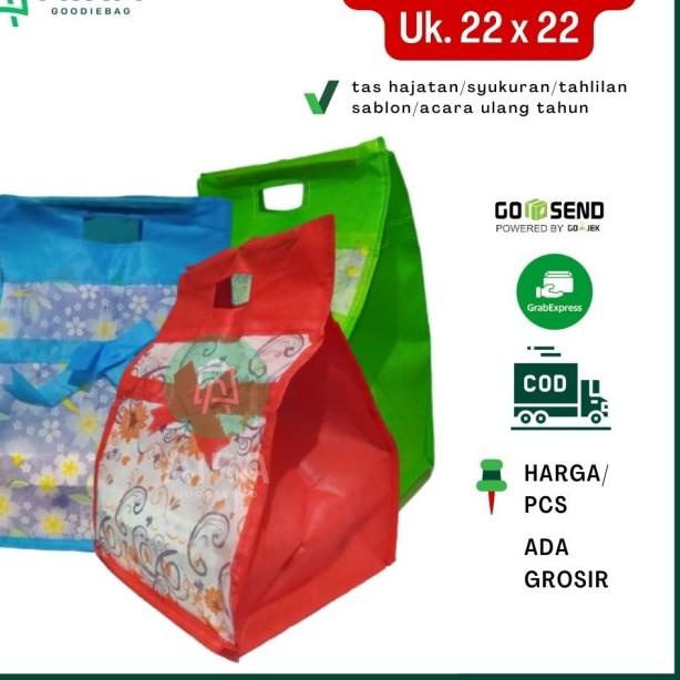 

tas spunbond pita bambu/ hajatan/ box nasi 22 x 22 - Request Warna, LUSINAN