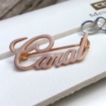 Bros Nama Custome/ Logo / Merk / Bross Nama Wanita /  Pin  Brooch  / Aksesories Jilbab  Hijab Tudung-ROSE GOLD