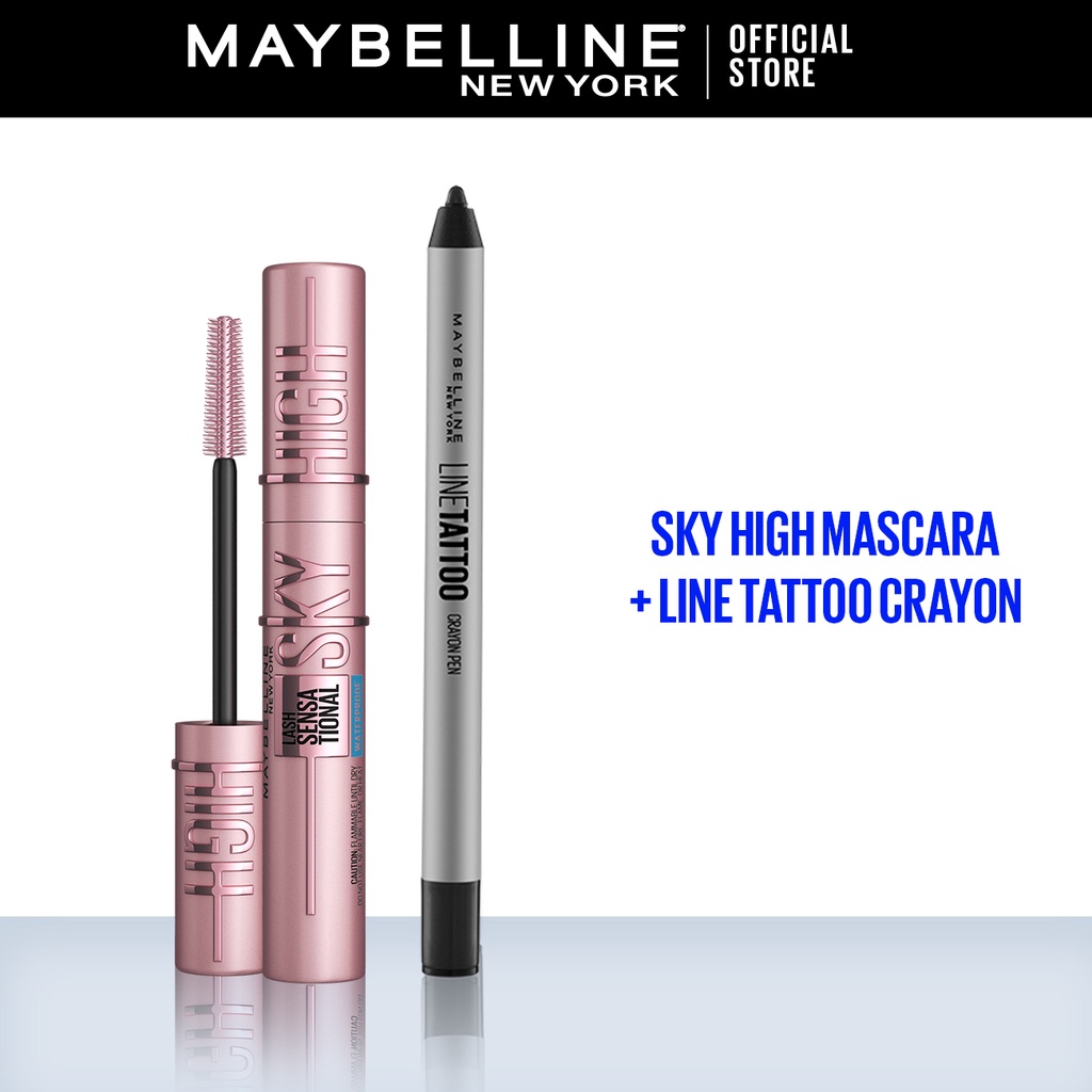 Maybellline Sky High Mascara + Line Tattoo Crayon Black