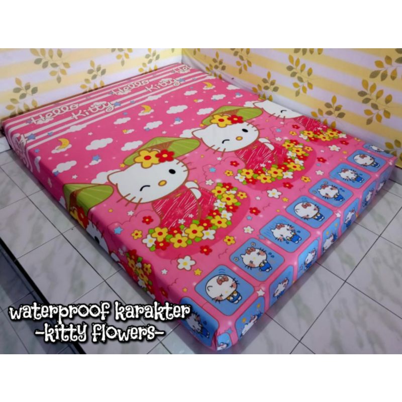 Sprei Waterproof Motif Anti Air-kity flower