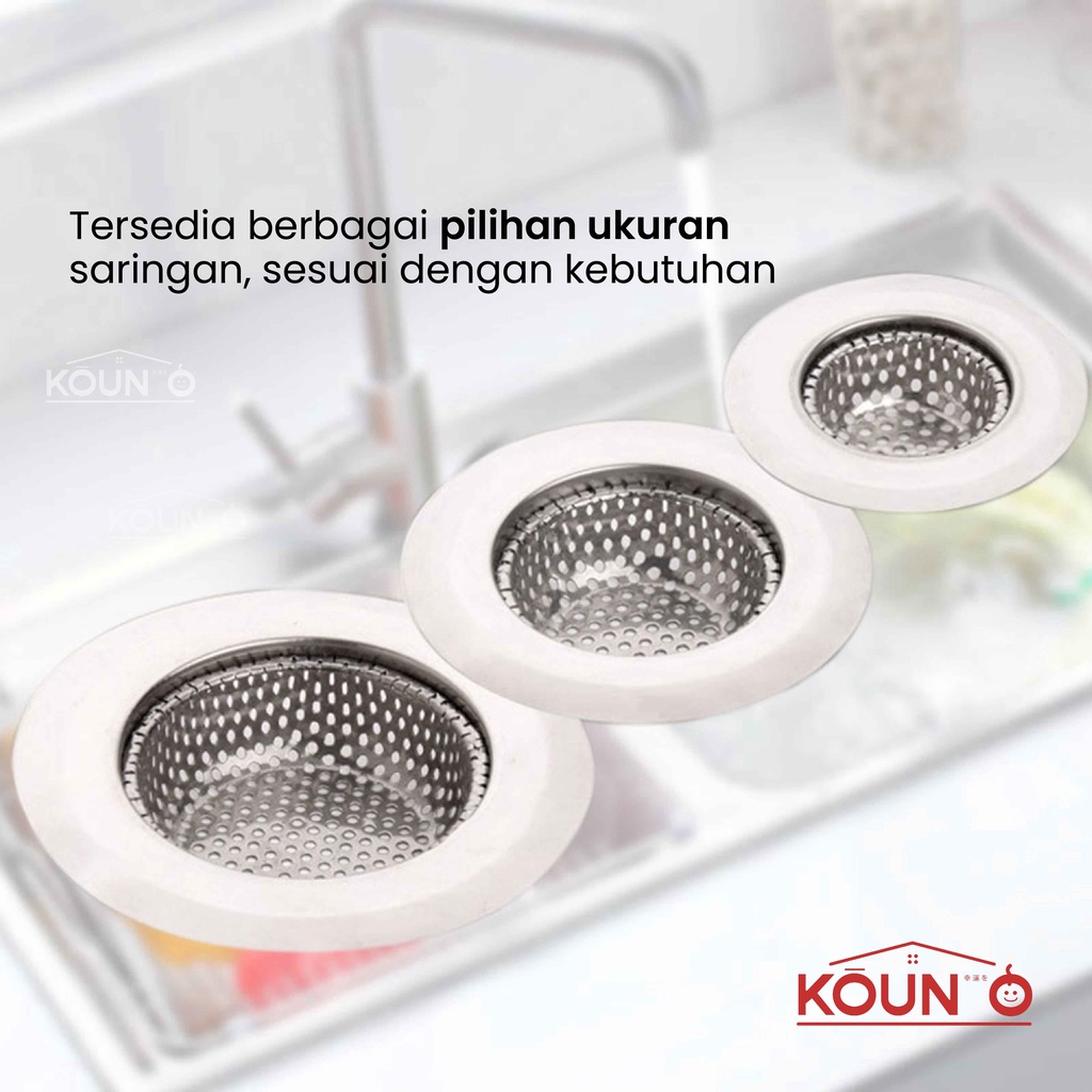 Saringan Wastafel Cuci Piring Stainless Steel Sink Strainer Filter Air Saringan Afur Bak Cuci Gelas