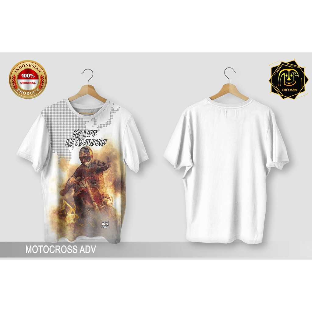 [ BAYAR DI TEMPAT ] BAJU PRINTING GAMBAR MOTOCROSS ADVNTR- KAOS DISTRO ORIGINAL MOTOR CROSS SEPEDA M