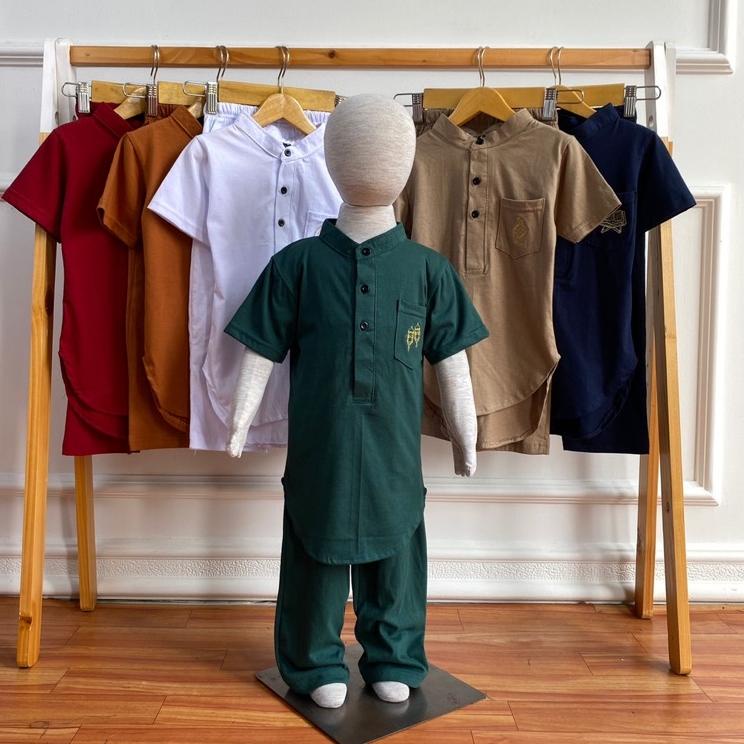 MALL Stelan Koko Kurta Bordir premium pineapple kids bahan katun Size 2-10 grosir