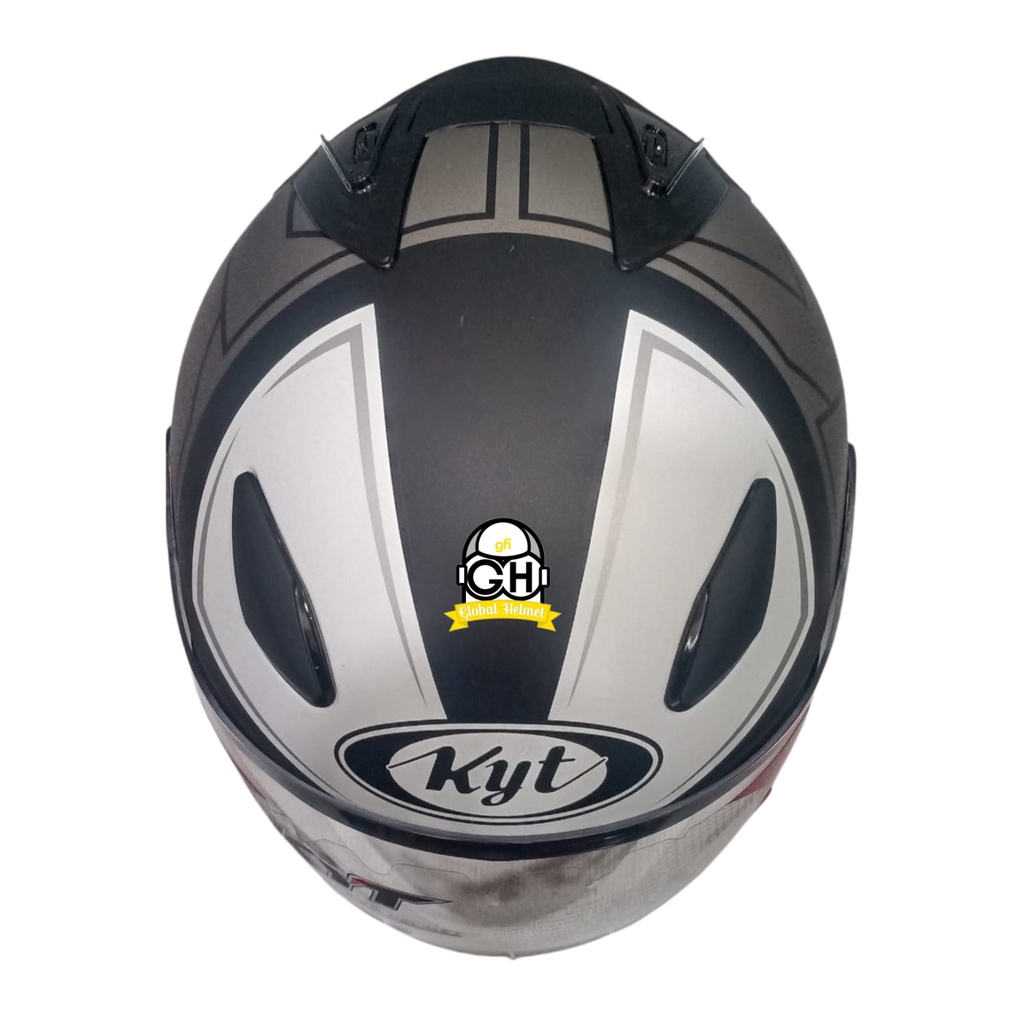 HELM HALF FACE KYT DJ MARU KYT DJMARU MOTIF #17 MATT BLACK RED FLUO