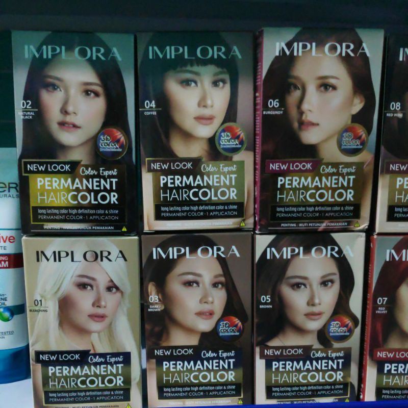 Implora Cat Semir Pewarna Rambut Permanent Hair Color Bleaching Ash Grey Bronze Blonde burgundy Dark Brown Red Wine