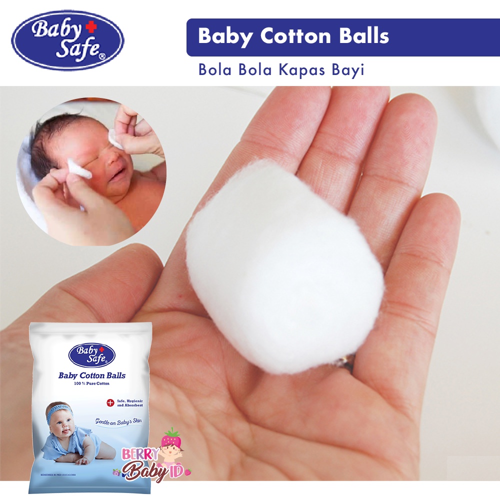 Baby Safe Cotton Ball Bola Bola Kapas Bayi Murni 100 Pc / 50 Gr BBS020 Berry Mart