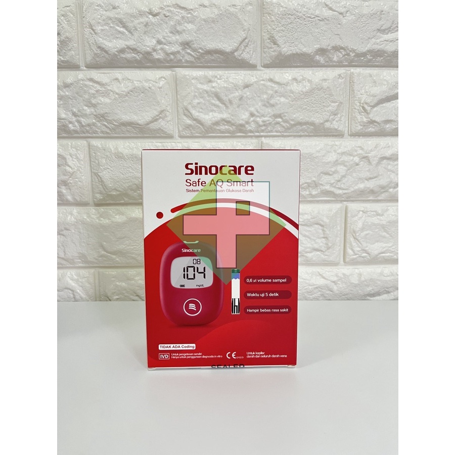 Sinocare Safe AQ Smart Alat Cek Gula Darah Bonus Strip dan Lancet