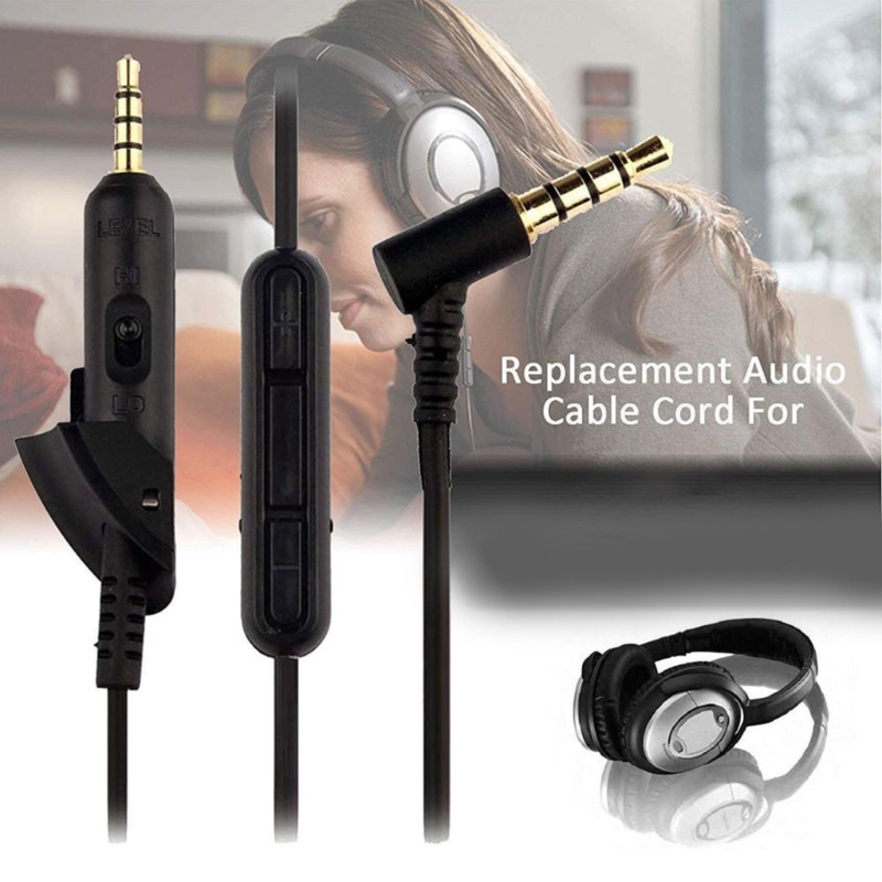 Bt Kabel Ekstensi Headphone Cord Untuk QC15 Headphone Wire Cable 70.87in Kawat Dengan/Tanpa Mikrofon