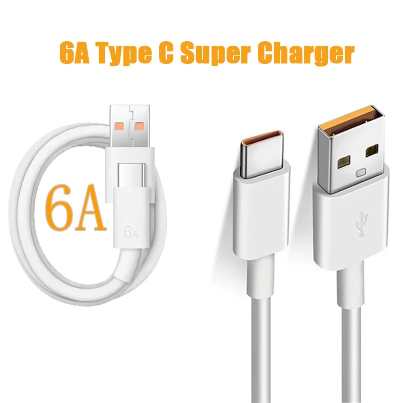 Kabel Fast Charging Tipe C Universal 0.3m / 1m / 1.5m / 2m 6a Untuk Huawei Mate 40 / Android Laptop