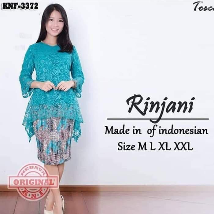 SB Collection Stelan Kebaya Rica Blouse Brukat Dan Rok Plisket Midi Jumbo Batik Wanita