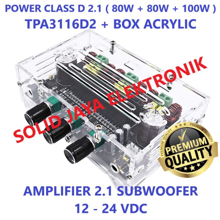 POWER CLASS D 2.1 SUBWOOFER TDA3116D2 M474 2X80W PLUS 100W AMPLIFIER HI FI STEREO 2.1 KLAS D M 574