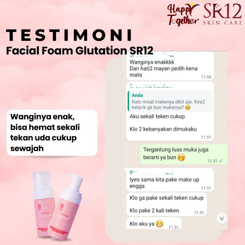 Facial Wash Foam Glutation SR12 With Collagen cleanser pembersih wajah semua jenis kulit plus mencerahkan