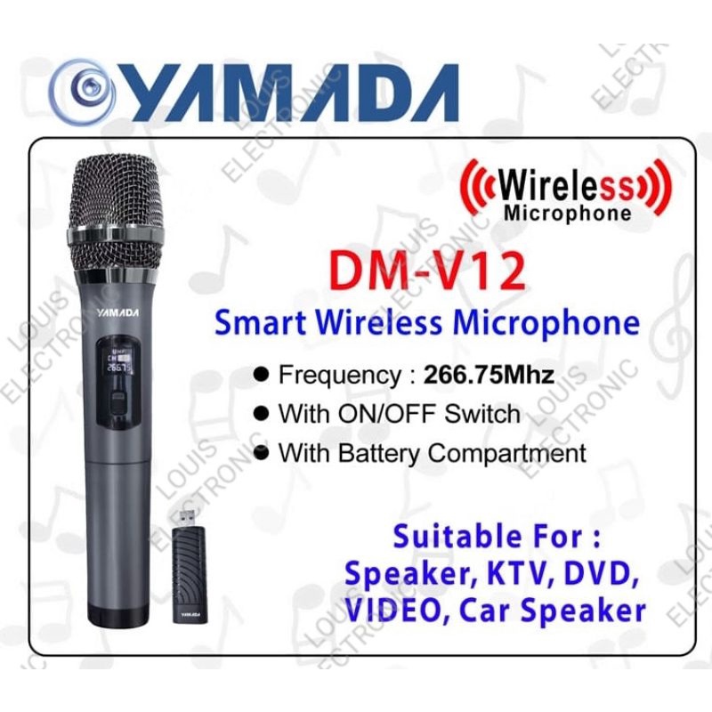 Mic Microphone Wireless Yamada DM-V12 with Display