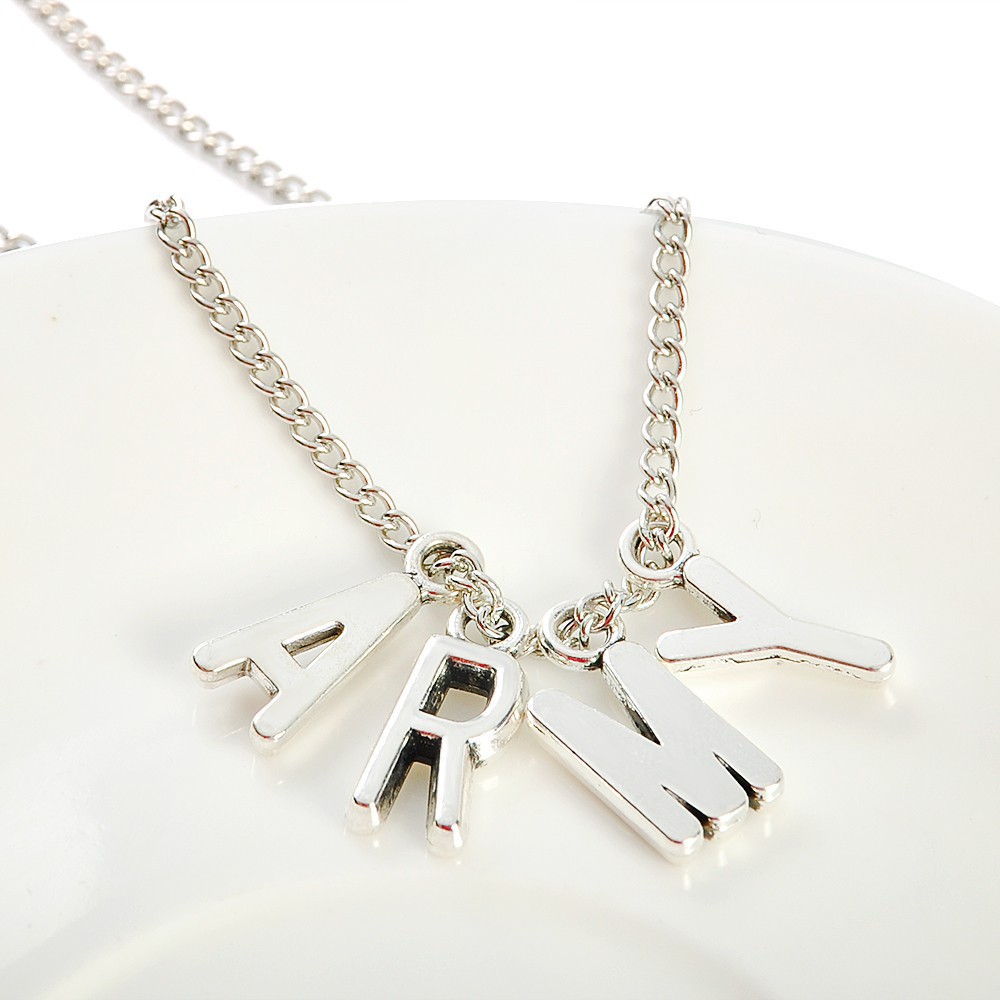 【COD Tangding】Kpop Necklace Bangtan Boys ARMY A.R.M.Y Pendant Charm Jewelry
