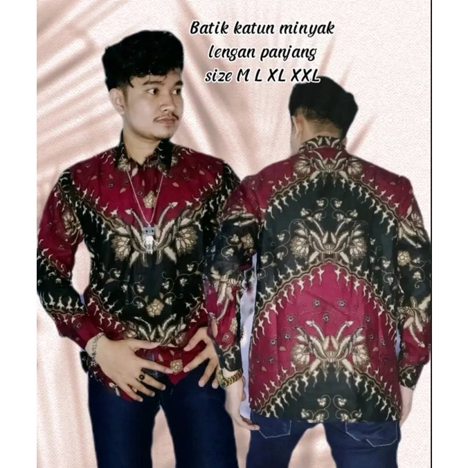 Baju Batik Jumbo Pria M. L. XL. XXL. L3. L4. L5 KEMEJA BATIK LENGAN PANJANG MODEL TERBARU KATUN PRIMA MOTIF MURAH MERIAH Batik Pria Kantor Pesta Murah Katun Motif Modern