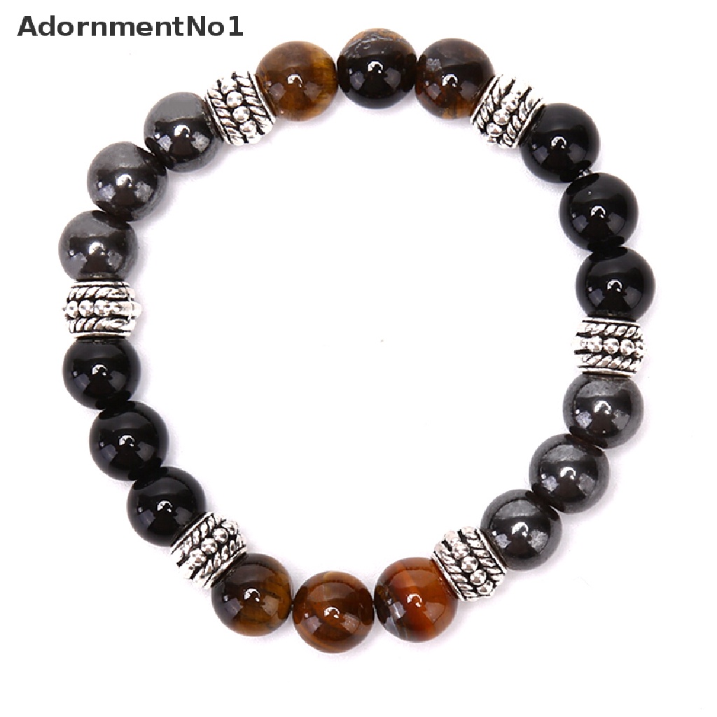 (AdornmentNo1) Gelang Manik Batu Hematite Obsidian Tiger Eye Alami Untuk Wanita