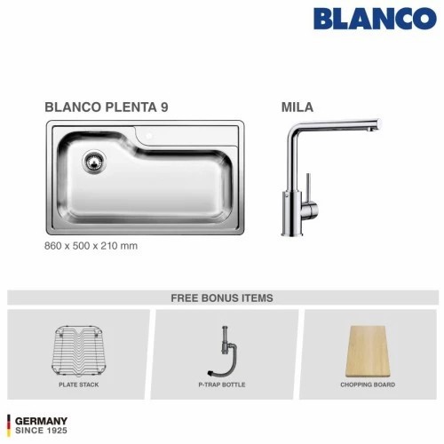 BLANCO KITCHEN SINK BAK CUCI PIRING STAINLESS STEEL BLANCO PLENTA 9