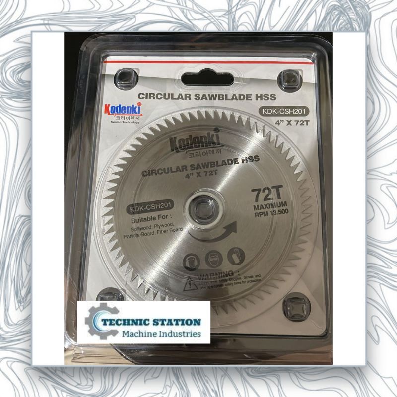Circular saw blade HSS 4" x 72T