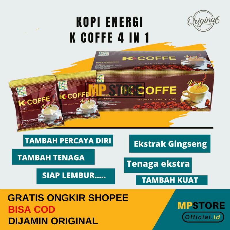 

Kopi Greng Ginseng Kuat Tahan Lama Stamina pria K Coffe 4 in 1 kopi k link