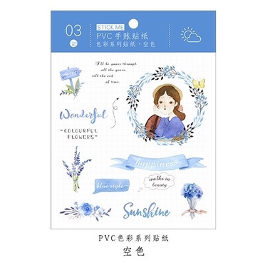 

Sticker Aesthetic - 99 Dekorasi Planner Scrapbook WATER COLOR SERIES - Biru