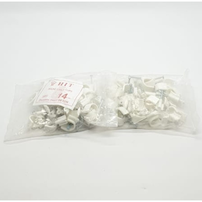 HIT 14mm Klem Kabel 100% JAMIN ASLI Paku Beton  (+/- 40 pcs)