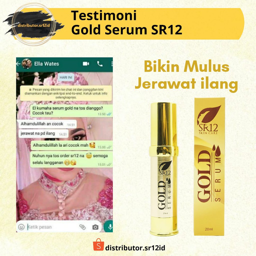 Gold Serum SR12 Serum Pencerah Wajah Antiaging Serum Glowing BPOM 20 ml