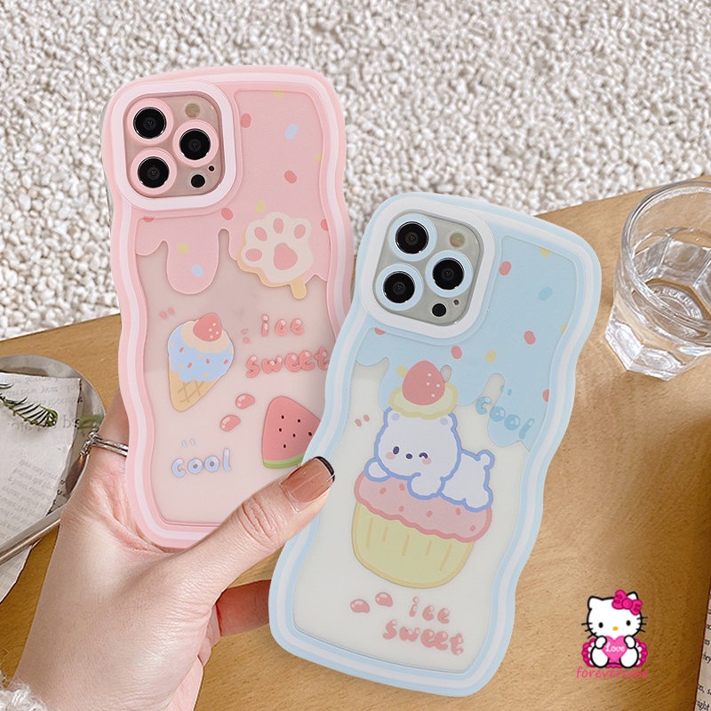 Soft Case TPU Motif Kartun Beruang Strawberry Untuk IPhone 7 8 Plus XR 11 12 13 14 Pro MAX 6 6s Plus 14 Plus 14 Pro MAX X XS MAX SE 2020